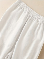 Wide Leg Elastic Waist Casual Summer Pants