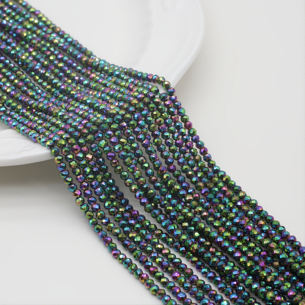 Green Point Cut Bead Beaded 38 Cm 14 9'' Stone Faceted Loose Gemstone Bead