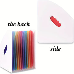 Rainbow Expandable Folder 3 Pockets File Holder A4 Mini Organizer