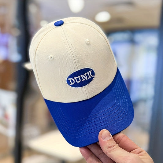 Embroidered Letter Block Baseball Cap Men's All-match Peaked Cap