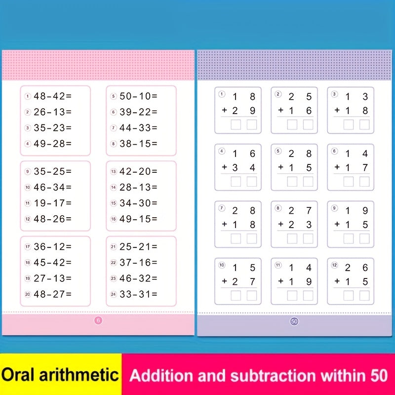 Math Learning Handwriting Arithmetic Exercise Book Set - English Version