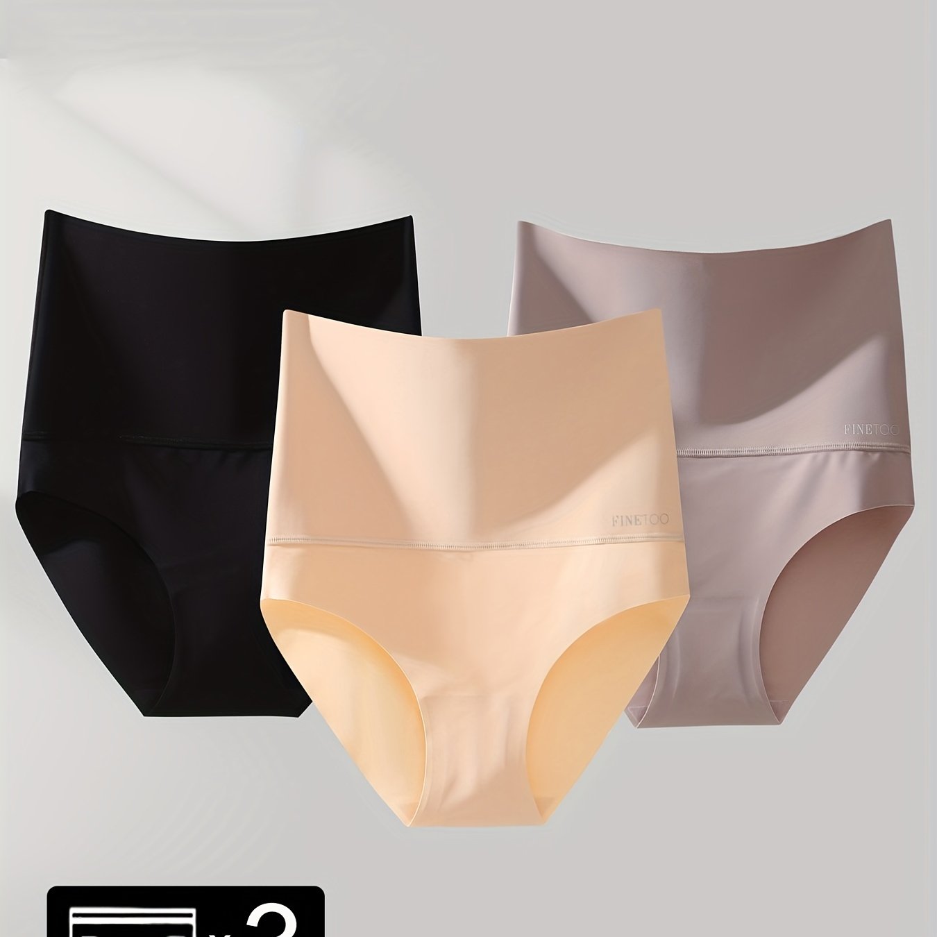3pcs High Waist Seamless Briefs Women's Lingerie