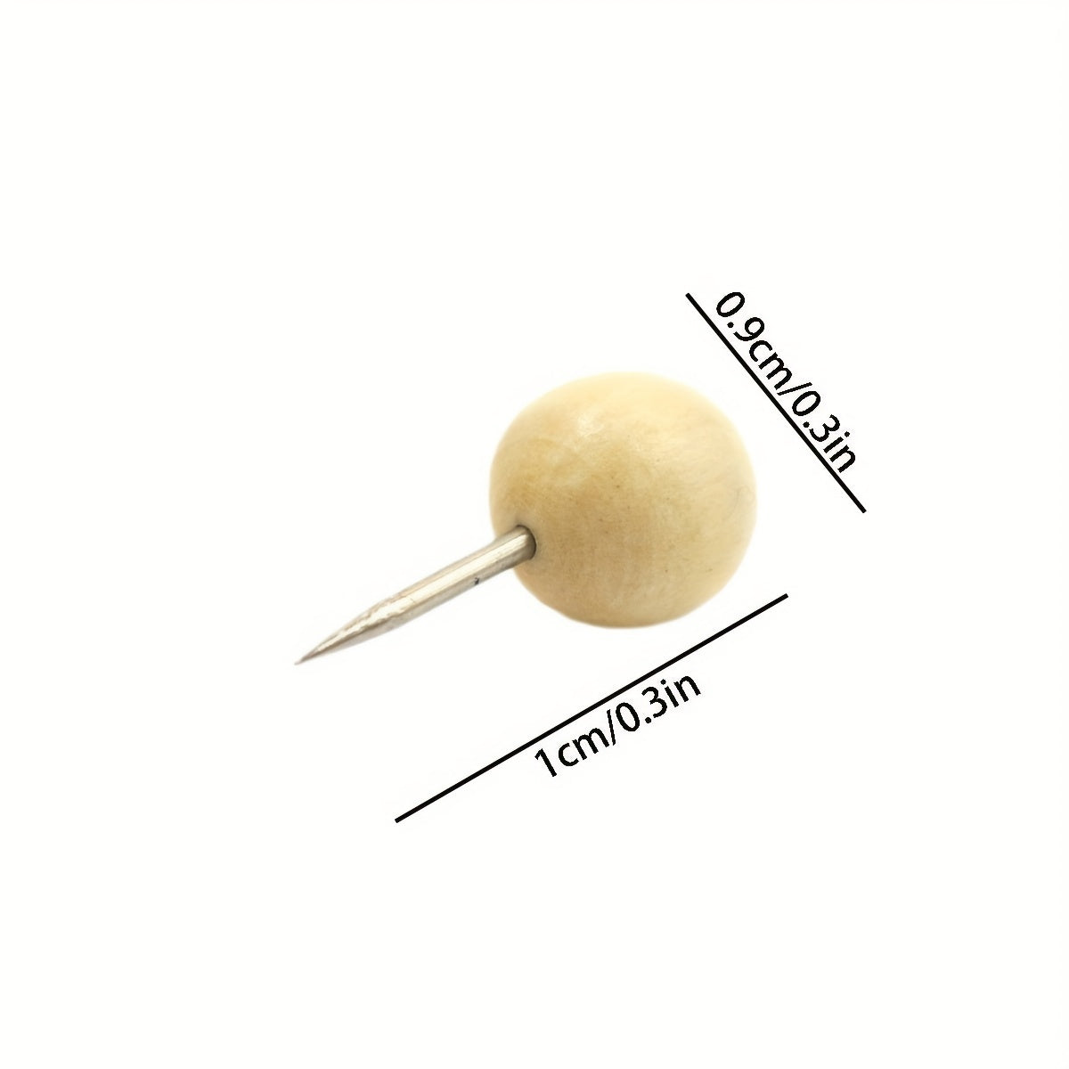 20pcs Wooden Round Ball Push Pin for Hanging Cork Version Decoration