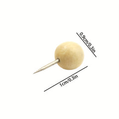 20pcs Wooden Round Ball Push Pin for Hanging Cork Version Decoration