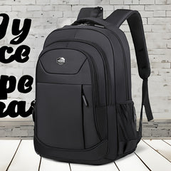 Durable Solid Colour Backpack with Multiple Zippers and Adjustable Straps