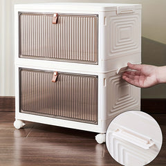 Stackable Plastic Shoe Storage Box w/ Wheels, Space Saving