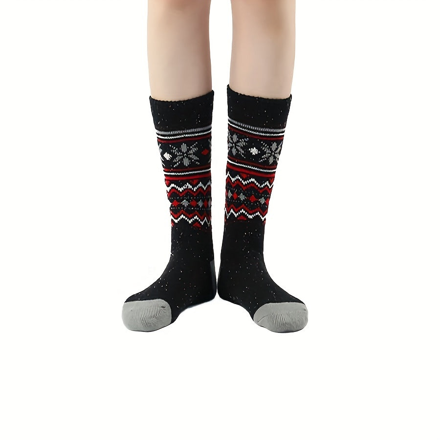 Geometric Pattern Mid Tube Socks Soft & Comfy Women's Stockings