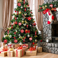 8pcs Red Candy Ornaments for Christmas Party Decoration