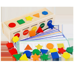 Wooden Shape Sorting Learning Box Toy for Kids Fine Motor Skills Development