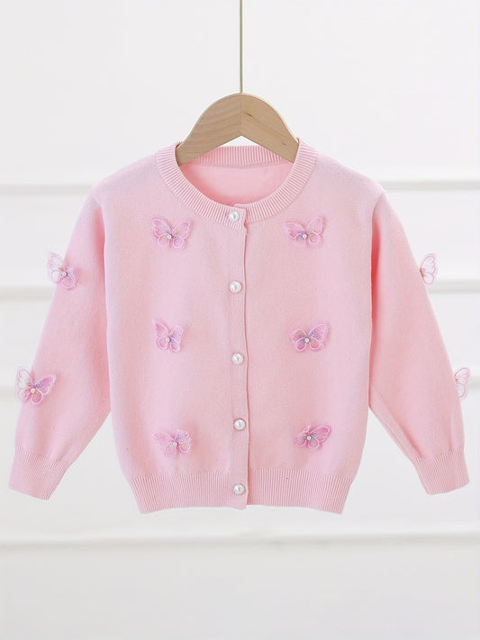 Girls' Butterfly Appliques Cardigan Coat Spring/Fall Clothes