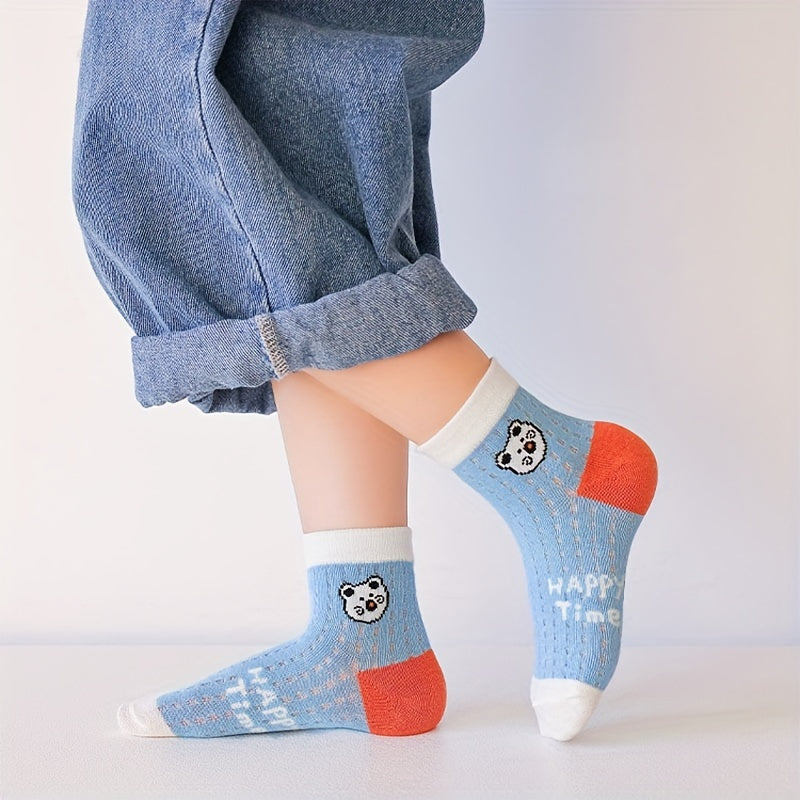 5 Pairs Boys Cartoon Socks for Spring Summer