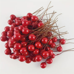 100pcs Christmas Red Foam Cherry Ball Ornaments