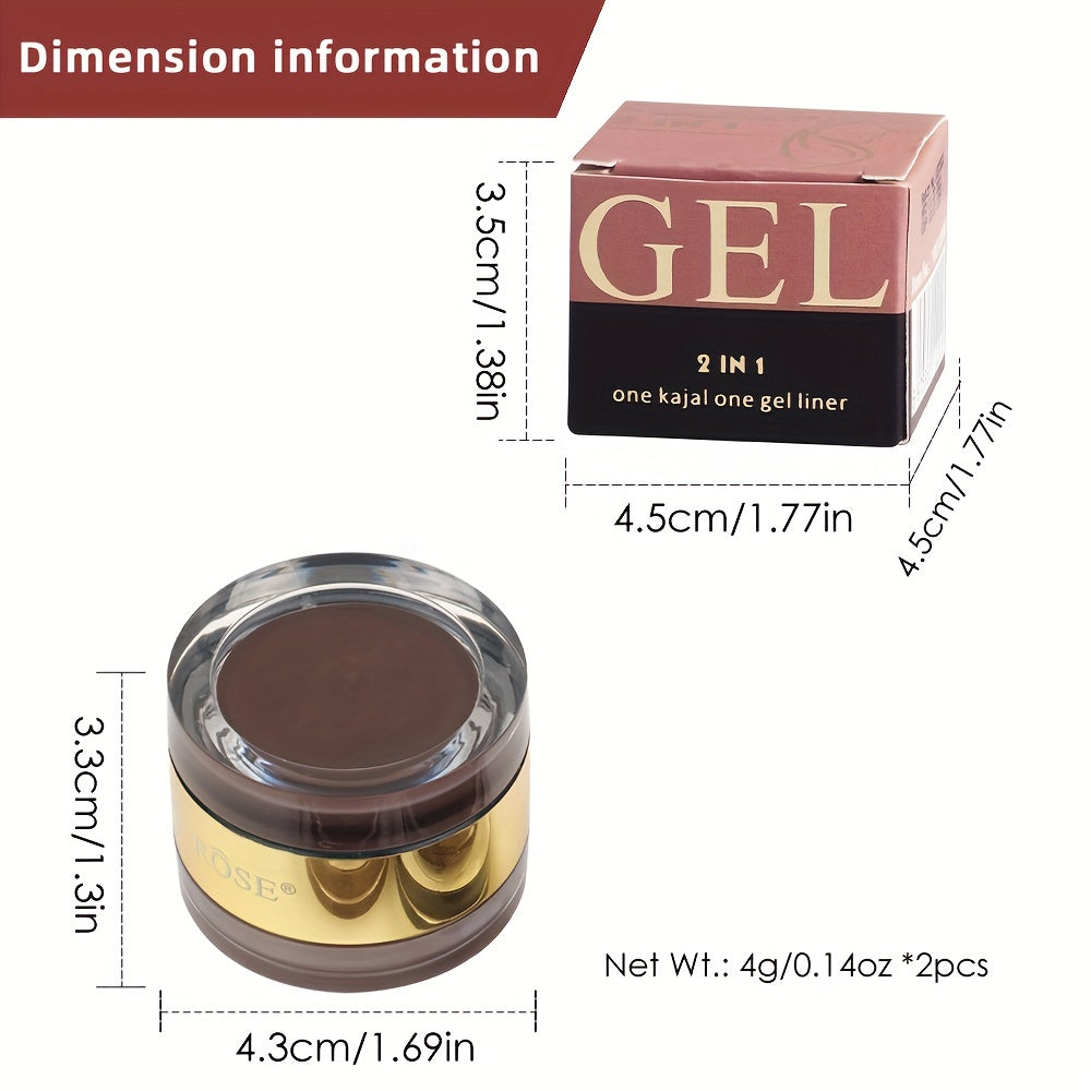 2-in-1 Gel Eyeliner & Eyebrow Cream, Waterproof, Long Lasting
