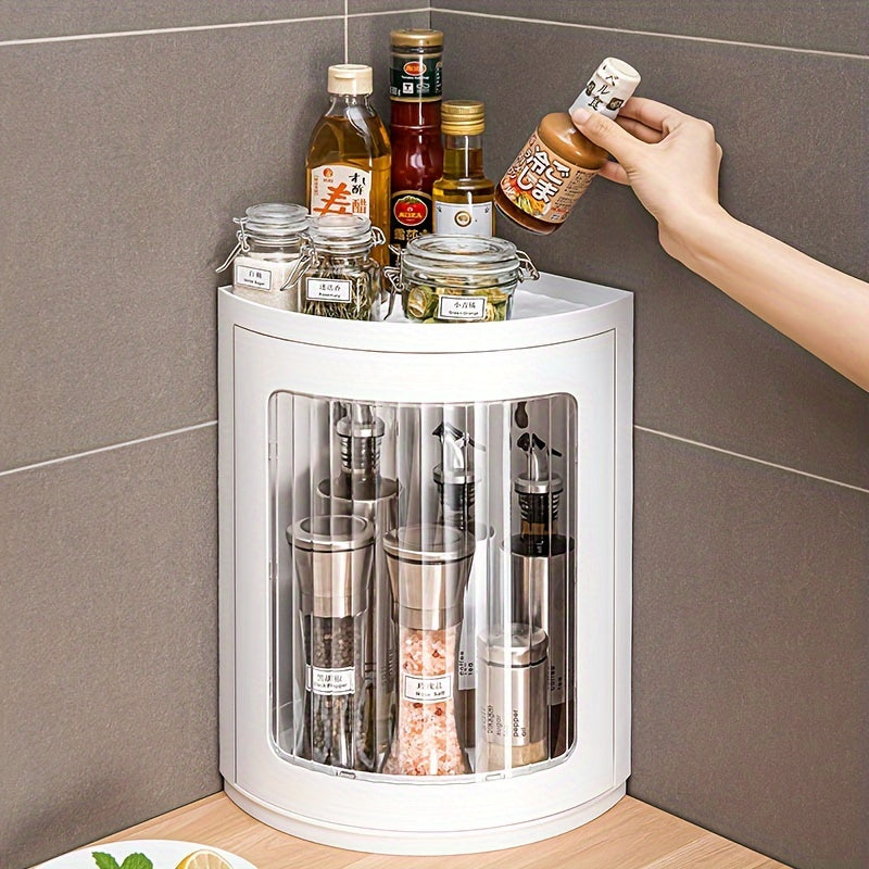Kitchen Storage Shelf Counter Corner Triangle Seasoning Rack Wall Hanging