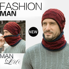 Men's Thickened Woolen Winter Knitted Hat Plus Velvet