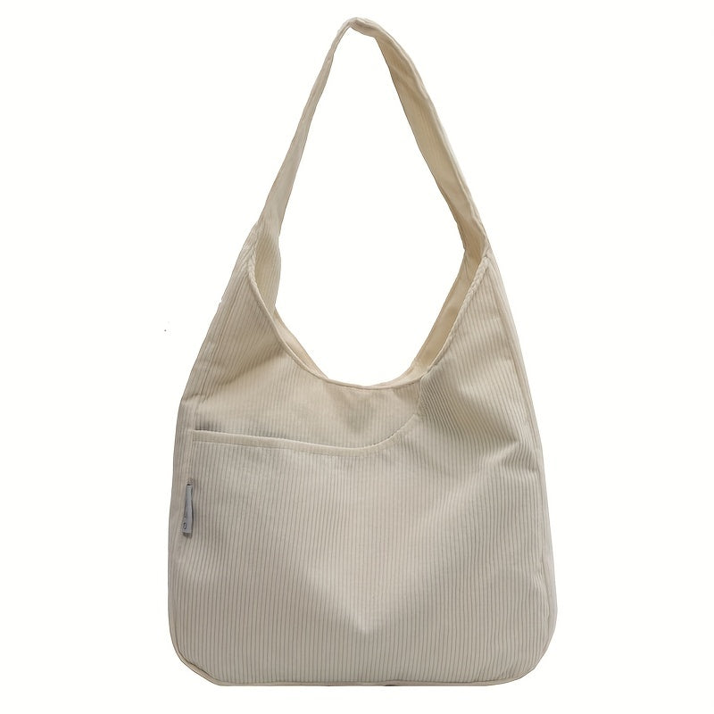Corduroy Shoulder Tote Bag for School & Work