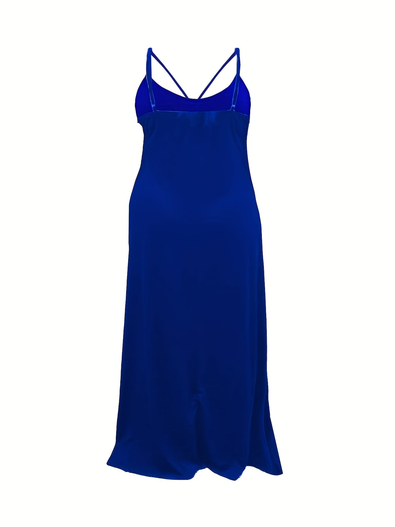  Solid Round Neck Cut Out Maxi Cami Dress
