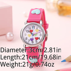 Colorful Heart Kids Cartoon Watch Gift For Children