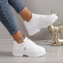 Women's Chunky Sneakers Low Top Platform Trainers Casual Round Toe