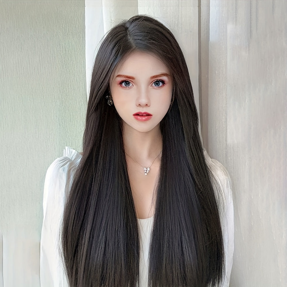 Long Straight Hair Pieces Synthetic Clip In Hair Extensions for Daily Use