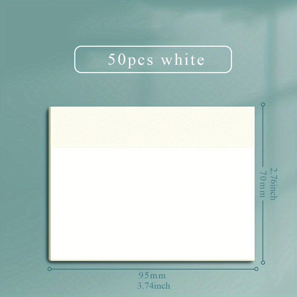 50 Sheets Waterproof Transparent Sticky Notes Self Adhesive for School & Office
