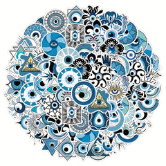 60pcs Evil Eye Stickers for Water Bottle Car Computer & More