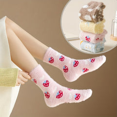 Cartoon Plush Socks Mid Tube Women's Stockings