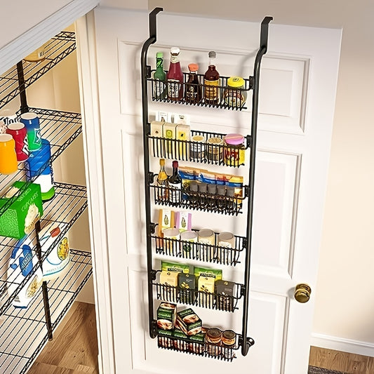 6 Tier Over Door Pantry Storage Organizer with 6 Baskets