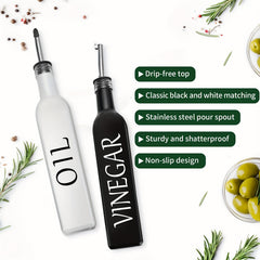 2pcs Olive & Vinegar Dispenser Set 17oz Kitchen Seasoning Dispenser