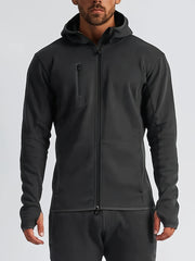 Men's Solid Hooded Zipper Jacket for Spring Autumn