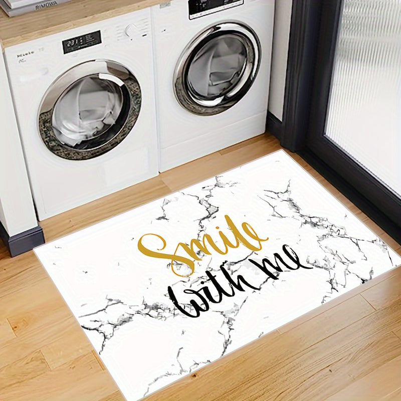 1pc Marble Pattern Anti Slip Floor Mat Area Rug Decor Carpet