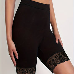 High Waist Lace Trim Leggings for Women