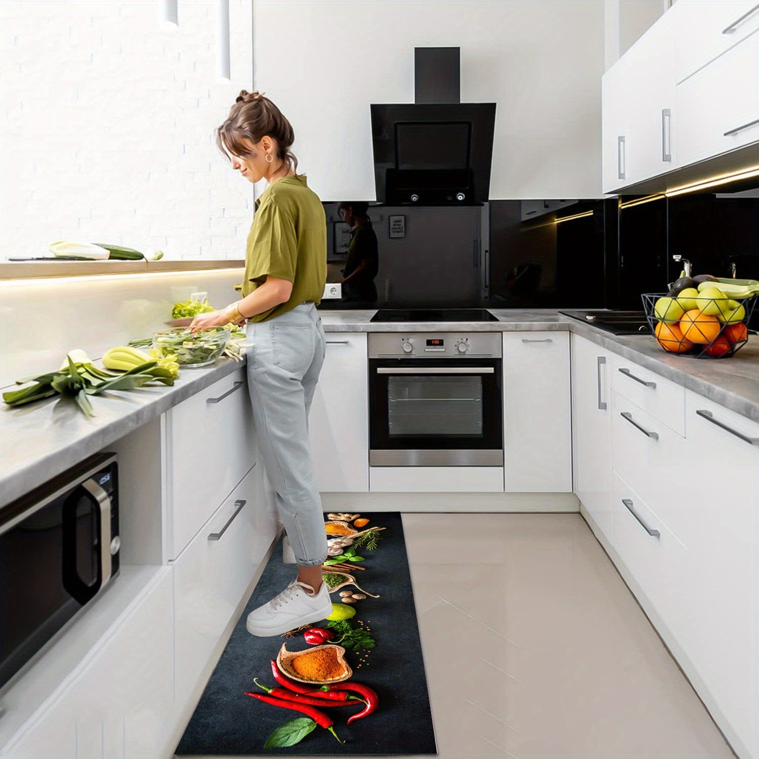 Non Slip Waterproof Kitchen Mat Set Soft Runner Rug