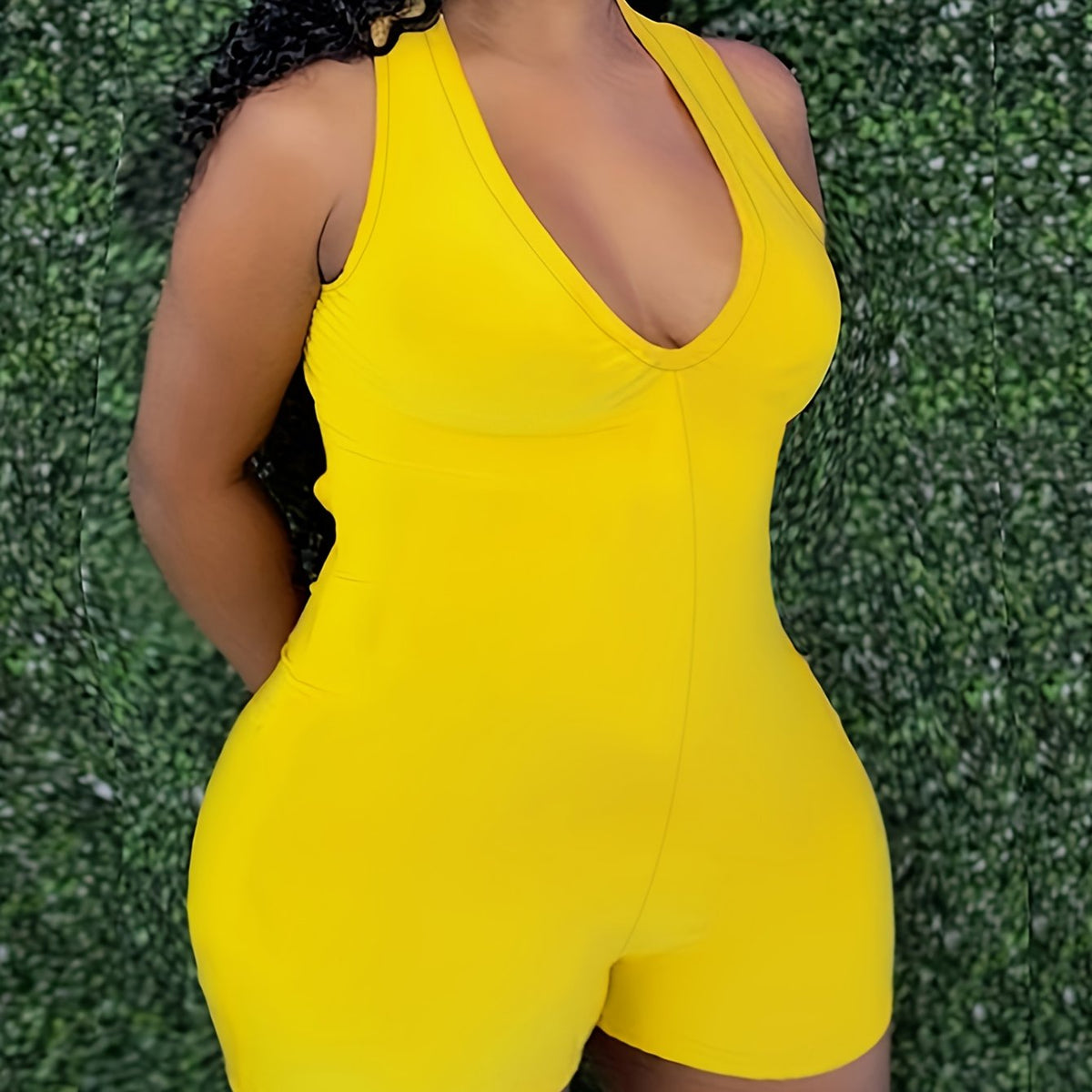 Sexy Romper Women's Plus V Neck Tank Romper