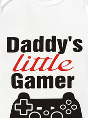 Baby Boys Casual Daddy s Little Gamer Short Sleeve Onesie Clothes