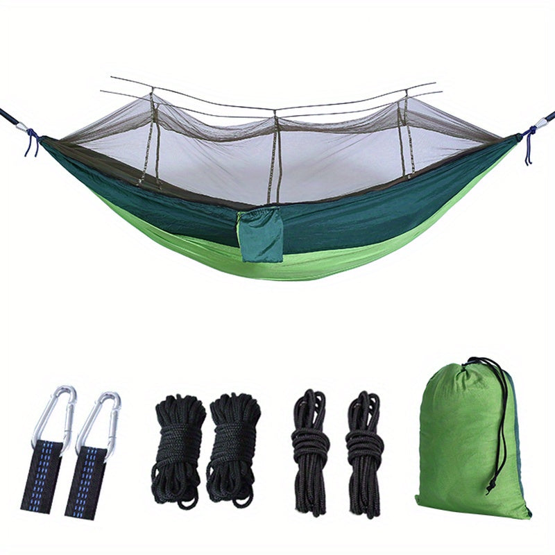 Portable Hammock With Mosquito Net Lightweight Parachute Fabric Outdoor Camping