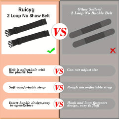 2 Pack Ruicyg No Buckle Elastic Belts For Jeans Invisible Pants Adjuster