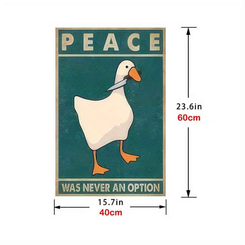 Goose Peace Never Option Funny Retro Prints Posters Meme Art Signs Decor