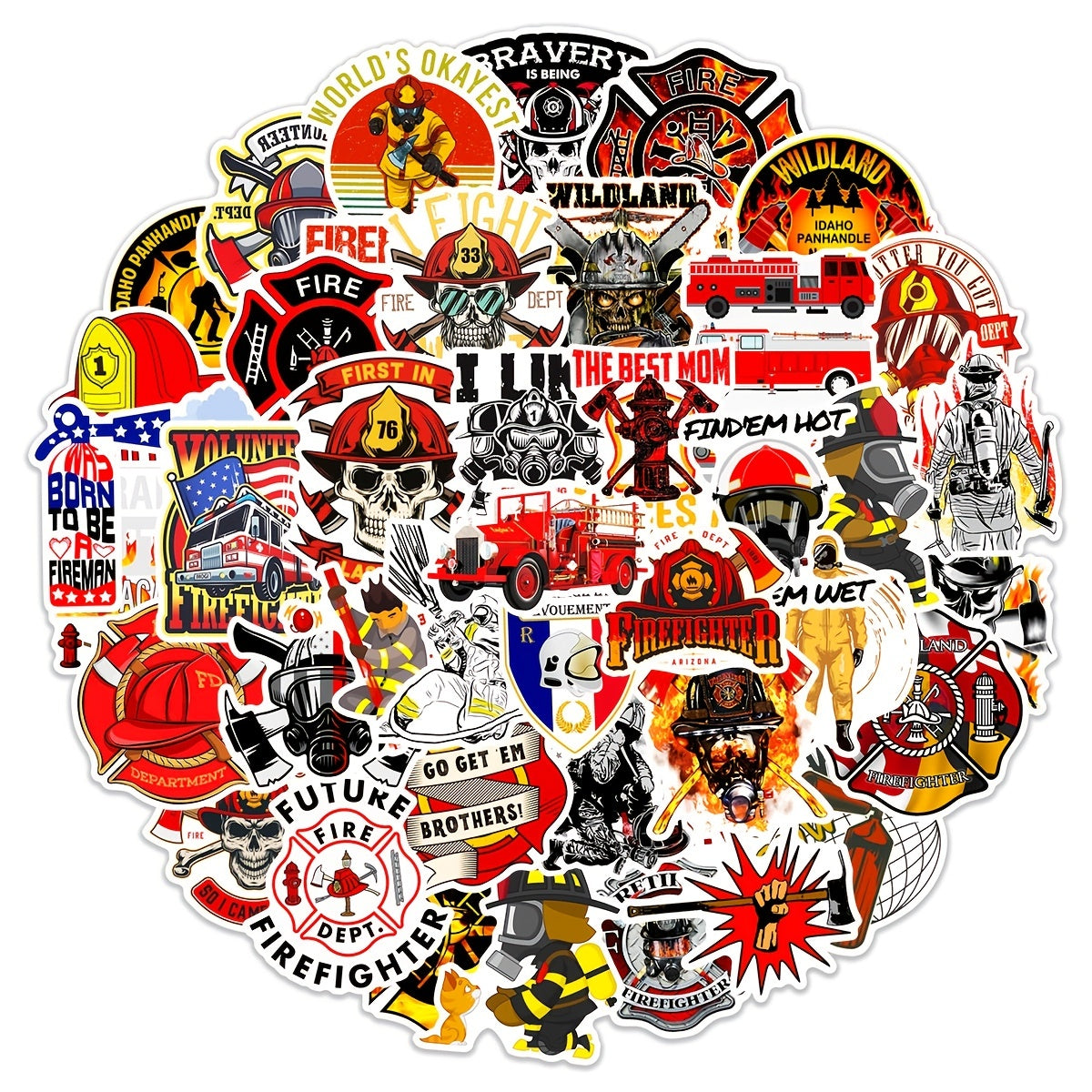 50pcs Firefighter Doodle Waterproof Stickers DIY Creative Toys DIY Materials