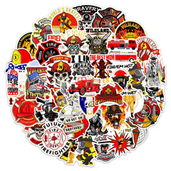 50pcs Firefighter Doodle Waterproof Stickers DIY Creative Toys DIY Materials