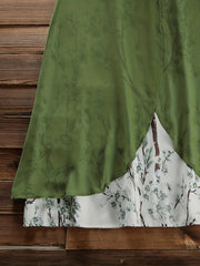 2-Piece Set: Solid Cover Up & Floral Print Tank Dress