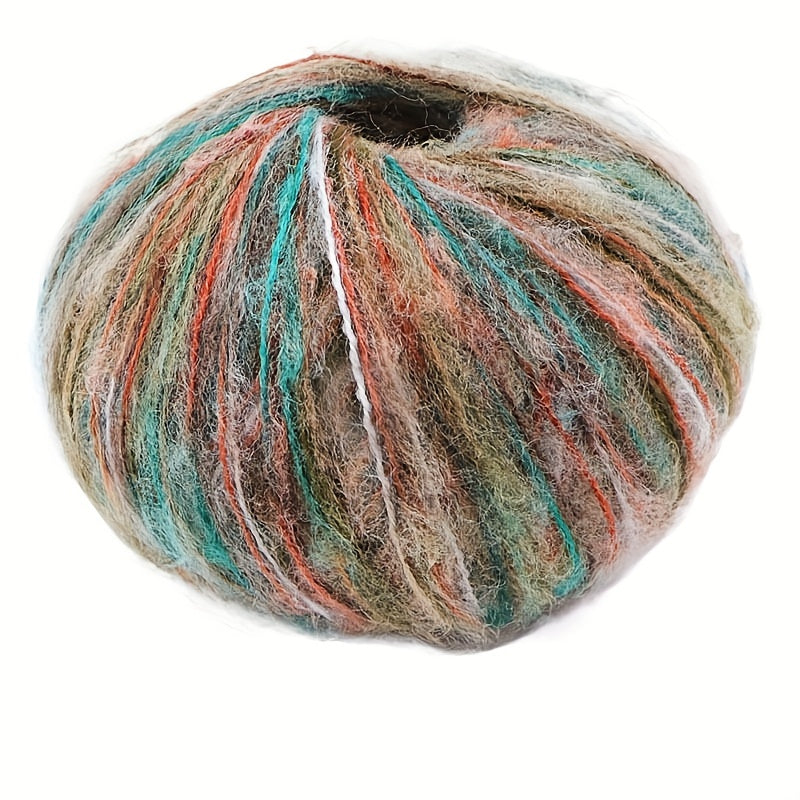 40 Wool 60 Acrylic Mohair Yarn Multicolor for Crafts 25g 166m