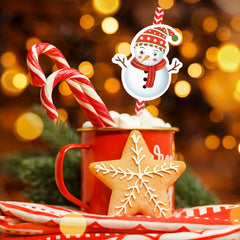 24pcs Christmas Cartoon Straw Sticker Set