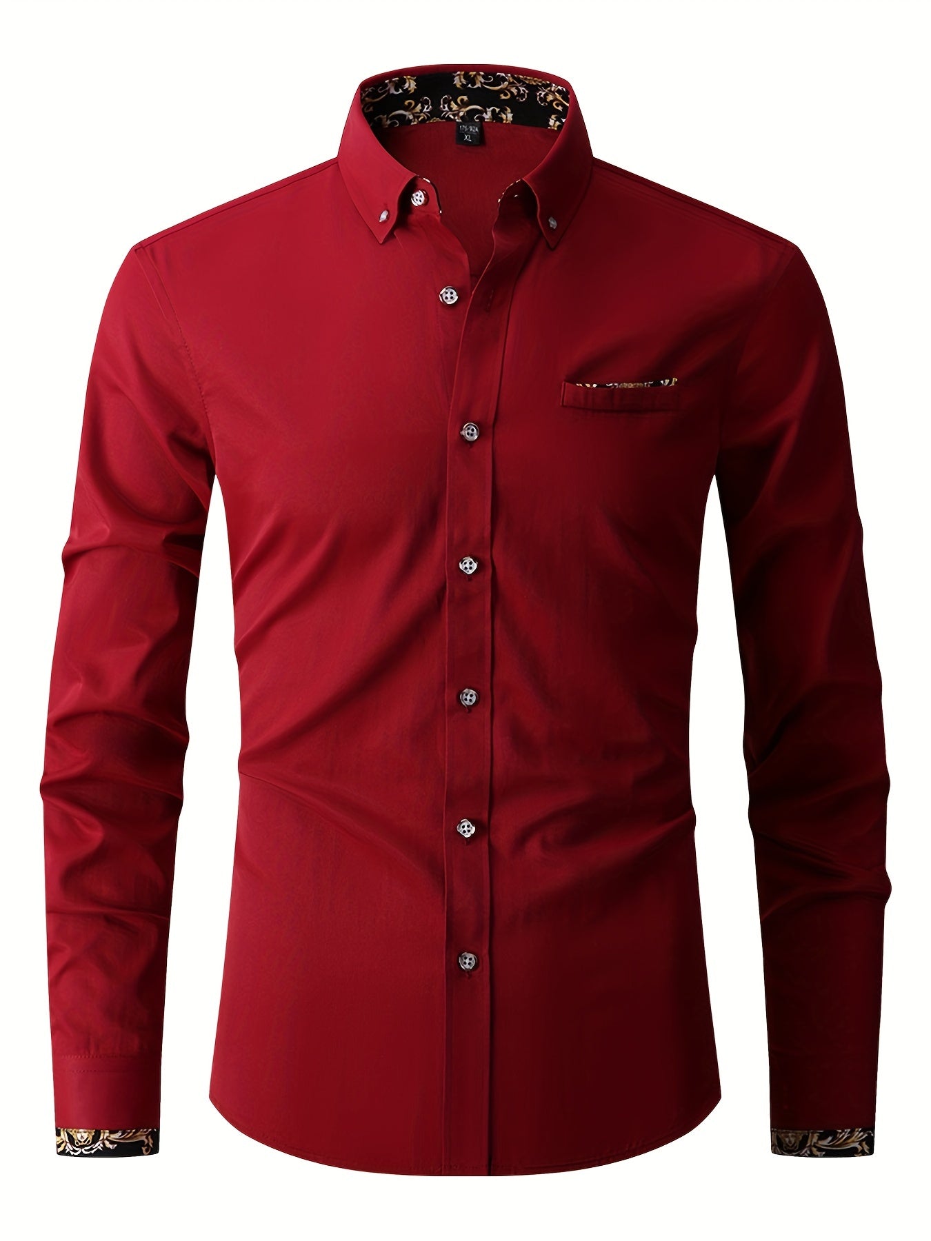 Men's Flower Binding Formal Button Up Shirt