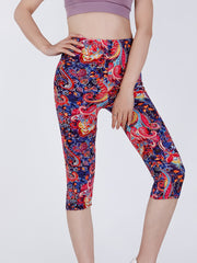 Paisley Print Skinny Capris Leggings for Women