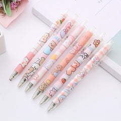 6pcs Bear 0.5mm Quick Dry Bullet Signature Pens for Students