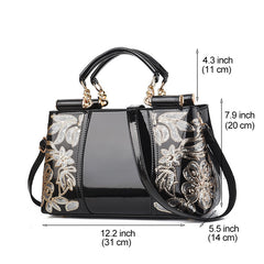Bridal Wedding Purse Patent Handbag Large Capacity Shoulder Bag