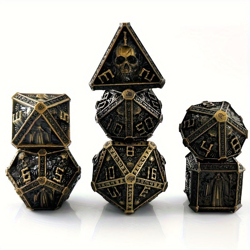 7pcs Wizard Metal Solid Dice for Table Game Entertainment