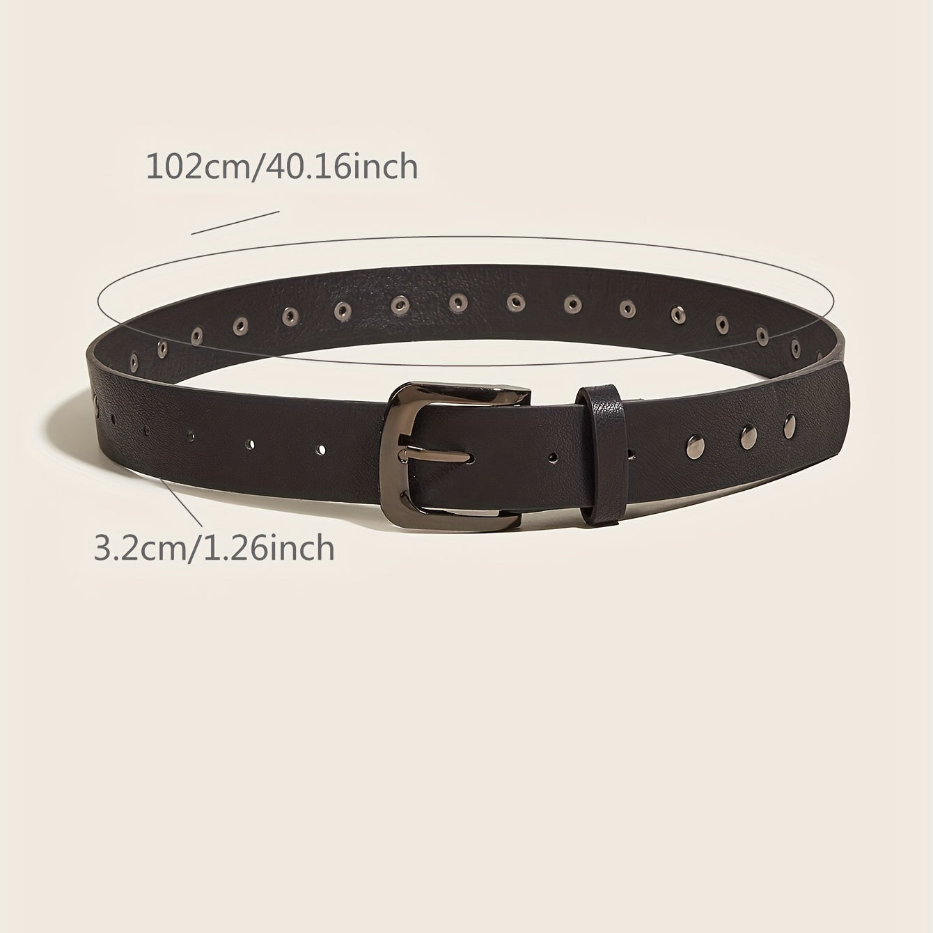 Unisex Pin Buckle Rivet Belt PU Leather Casual Jeans Pants Belt