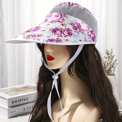 Floral Mesh Sun Hat UV Protection Baseball Cap